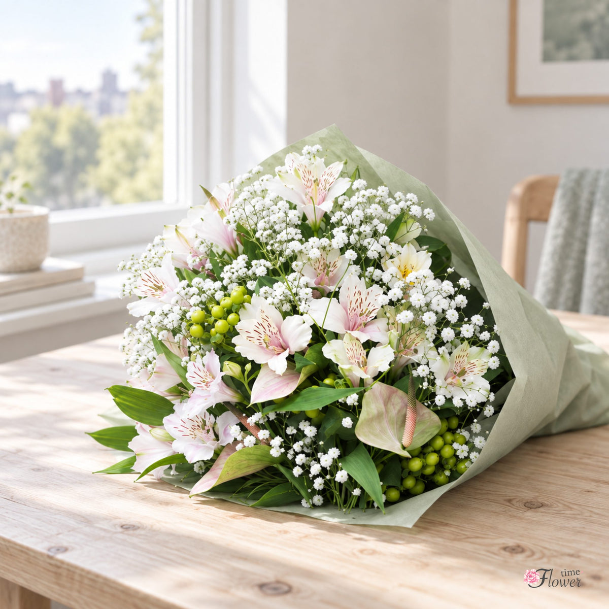 Blomsterlek – bukett med alstroemeria